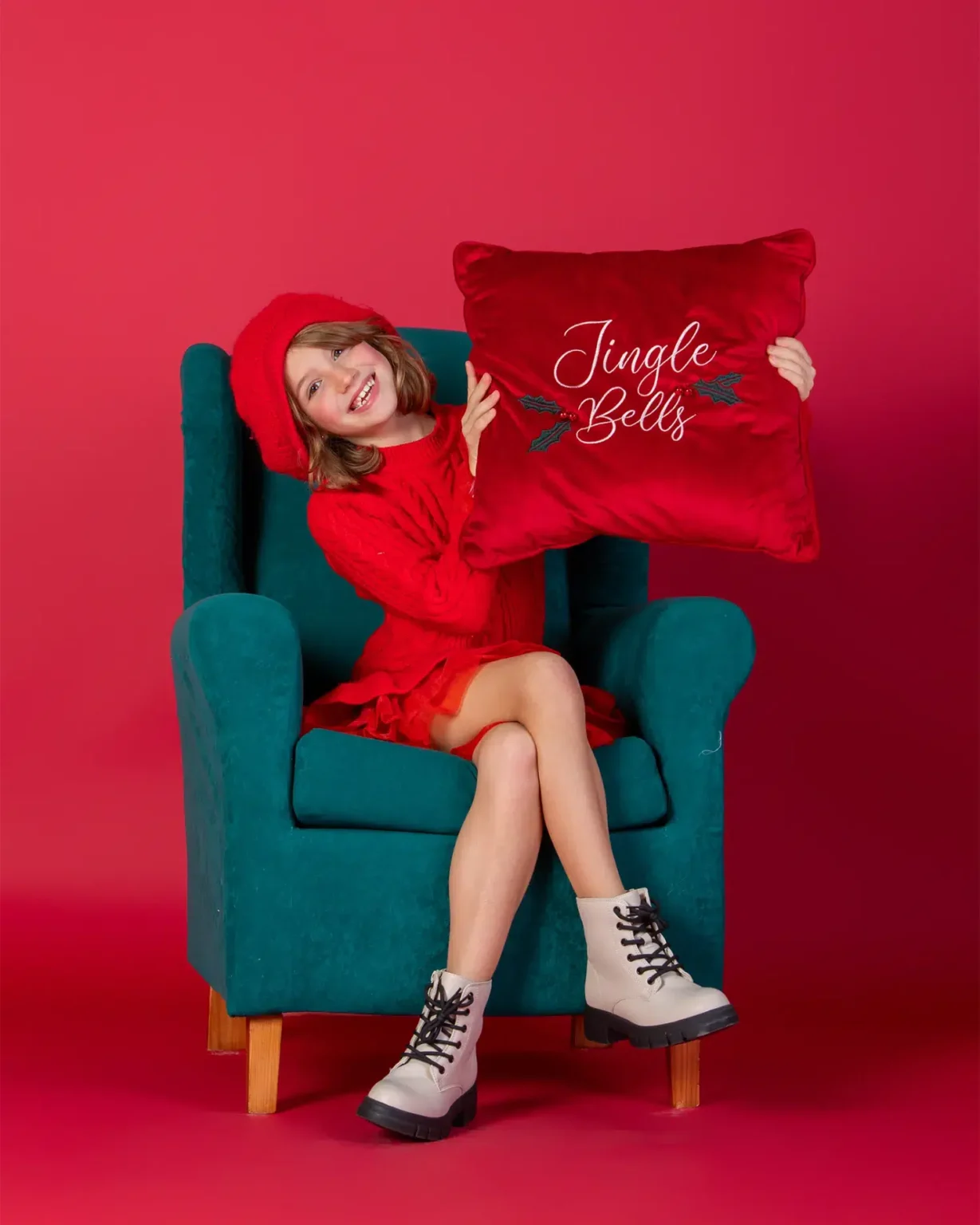 Fotografía de Navidad en estudio · sesión infantil y familiar navideña