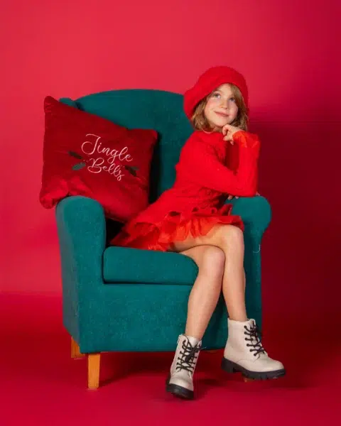 Fotografía de Navidad en estudio · sesión infantil y familiar navideña