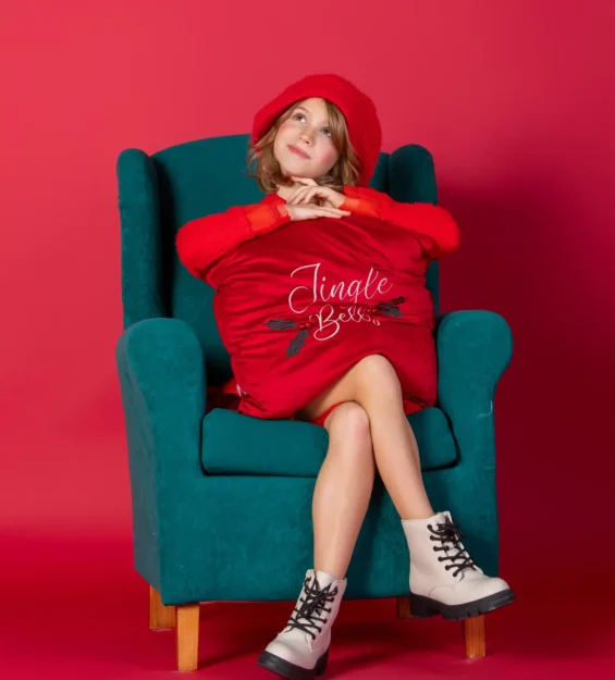 Fotografía de Navidad en estudio · sesión infantil y familiar navideña