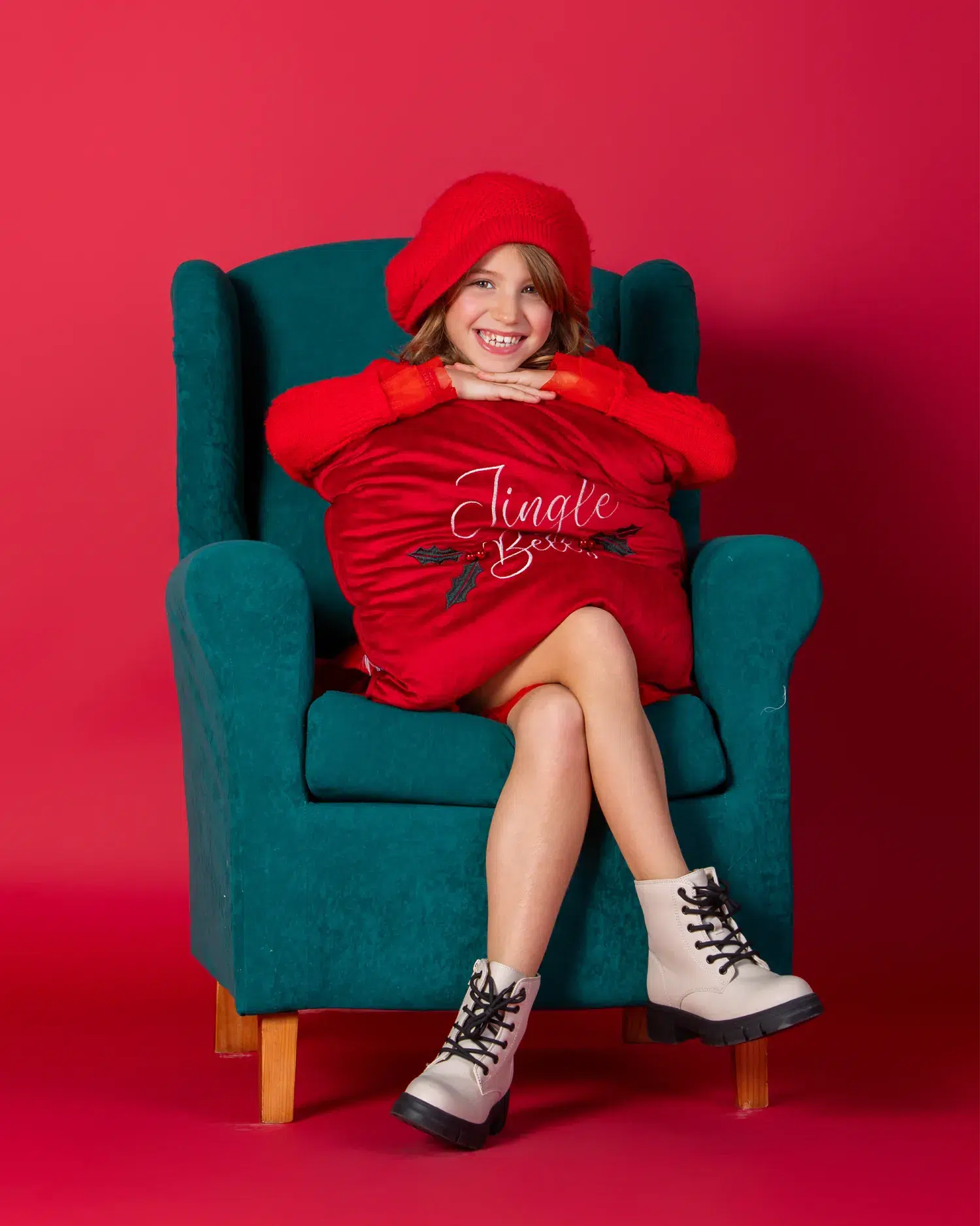 Fotografía de Navidad en estudio · sesión infantil y familiar navideña