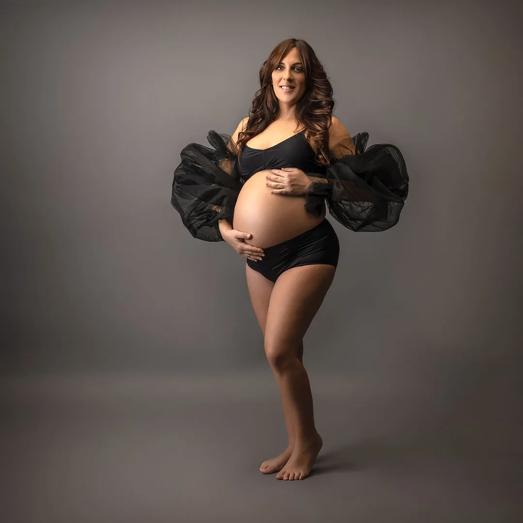 Sesión de fotos embarazada en estudio