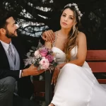 Retrato de novia durante el día de la boda