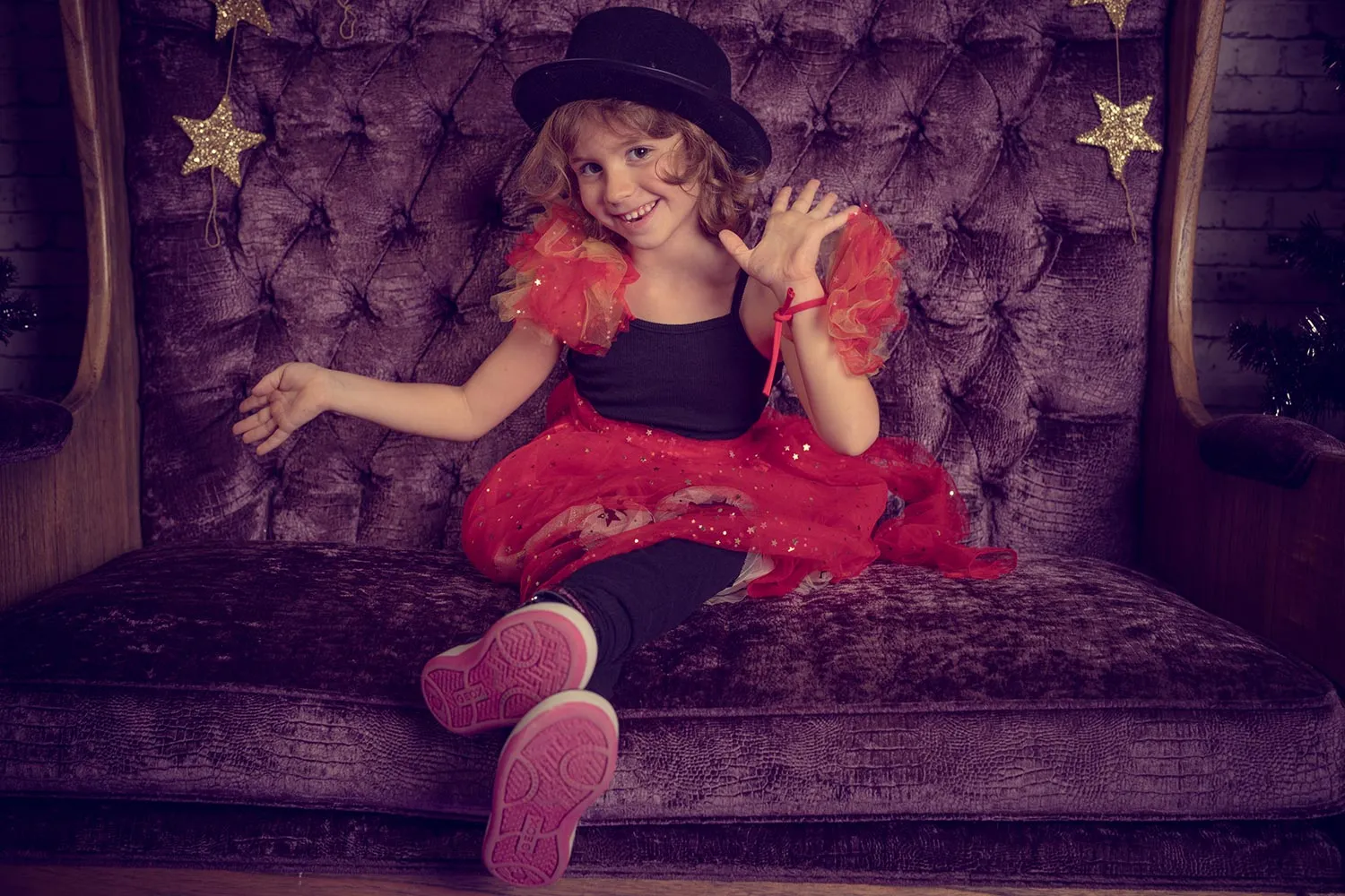 Fotografía de Navidad en estudio · sesión infantil y familiar navideña