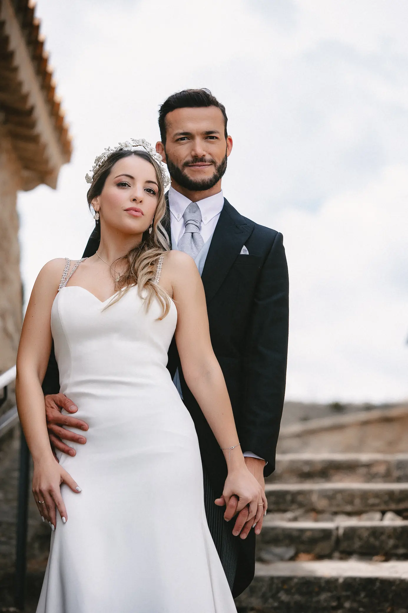 Retrato de novia durante el día de la boda