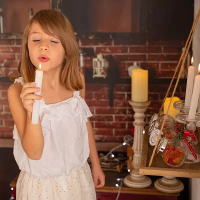 Fotografía de Navidad en estudio · sesión infantil y familiar navideña