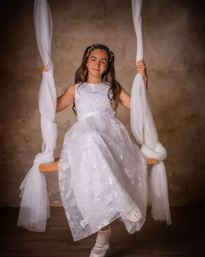 Fotografía de primera comunión en estudio