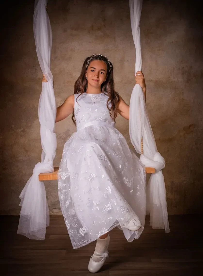 Fotografía de primera comunión en estudio