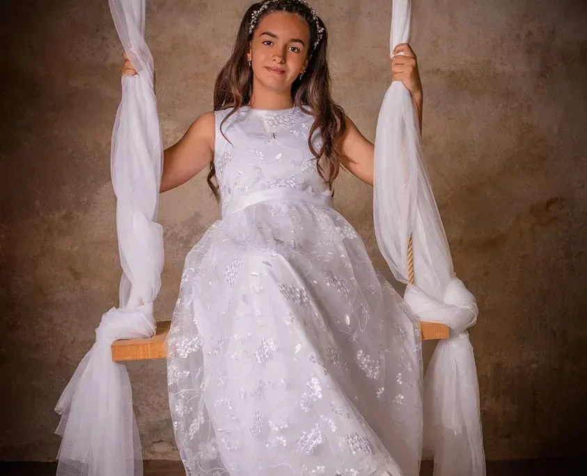 Fotografía de primera comunión en estudio