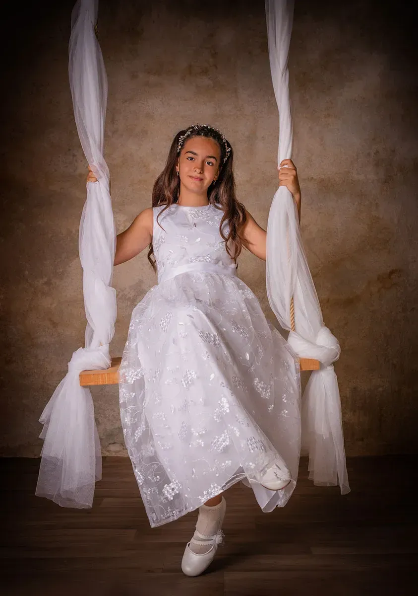 Fotografía de primera comunión en estudio