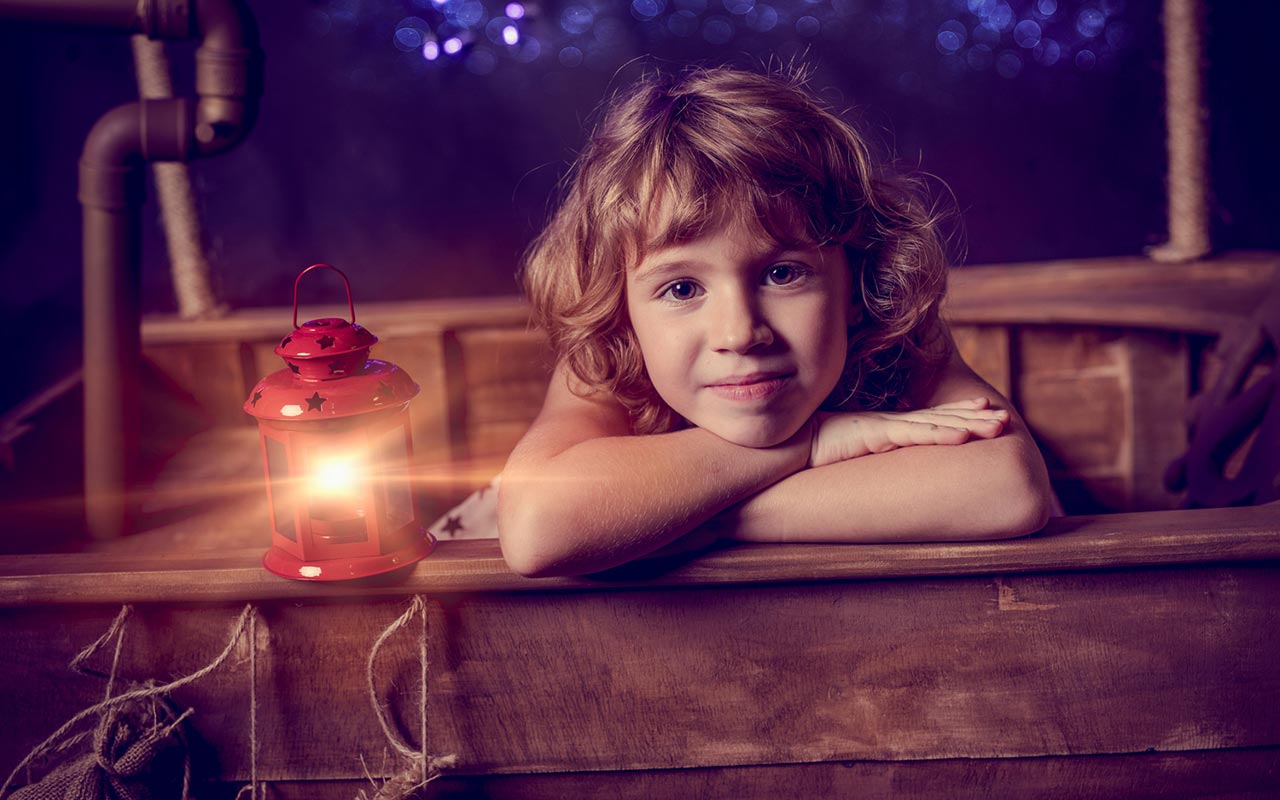 Fotografía de Navidad en estudio · sesión infantil y familiar navideña